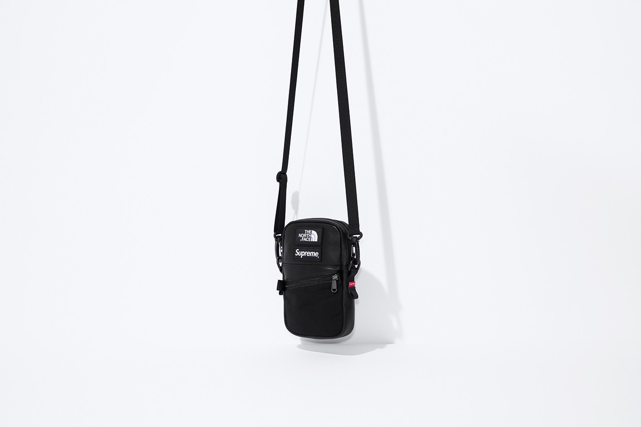 Supreme x The North Face Fall 2018 Leather Collection Mountain Shoulder Bag Black