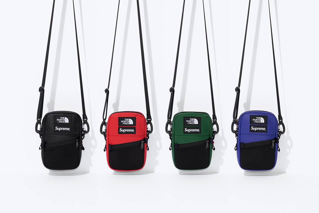 Supreme x The North Face Fall 2018 Leather Collection Mountain Shoulder Bag Black Red Green Purple