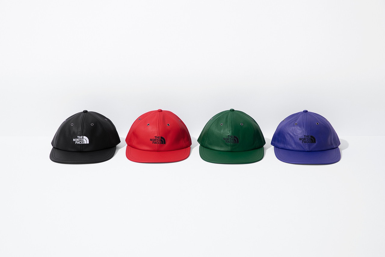 Supreme x The North Face Fall 2018 Leather Collection Six Panel Cap Black Red Green Purple