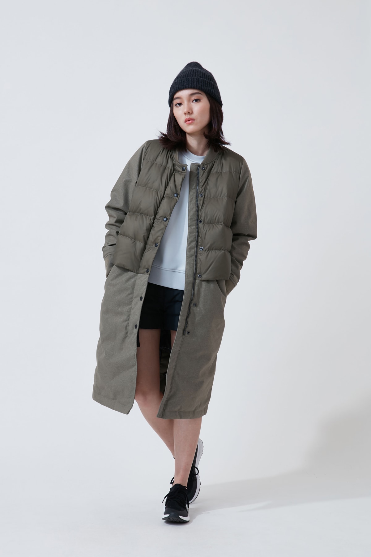 The North Face Urban Exploration Black Series Fall Winter 2018 Jacket Green Top White Skirt Black