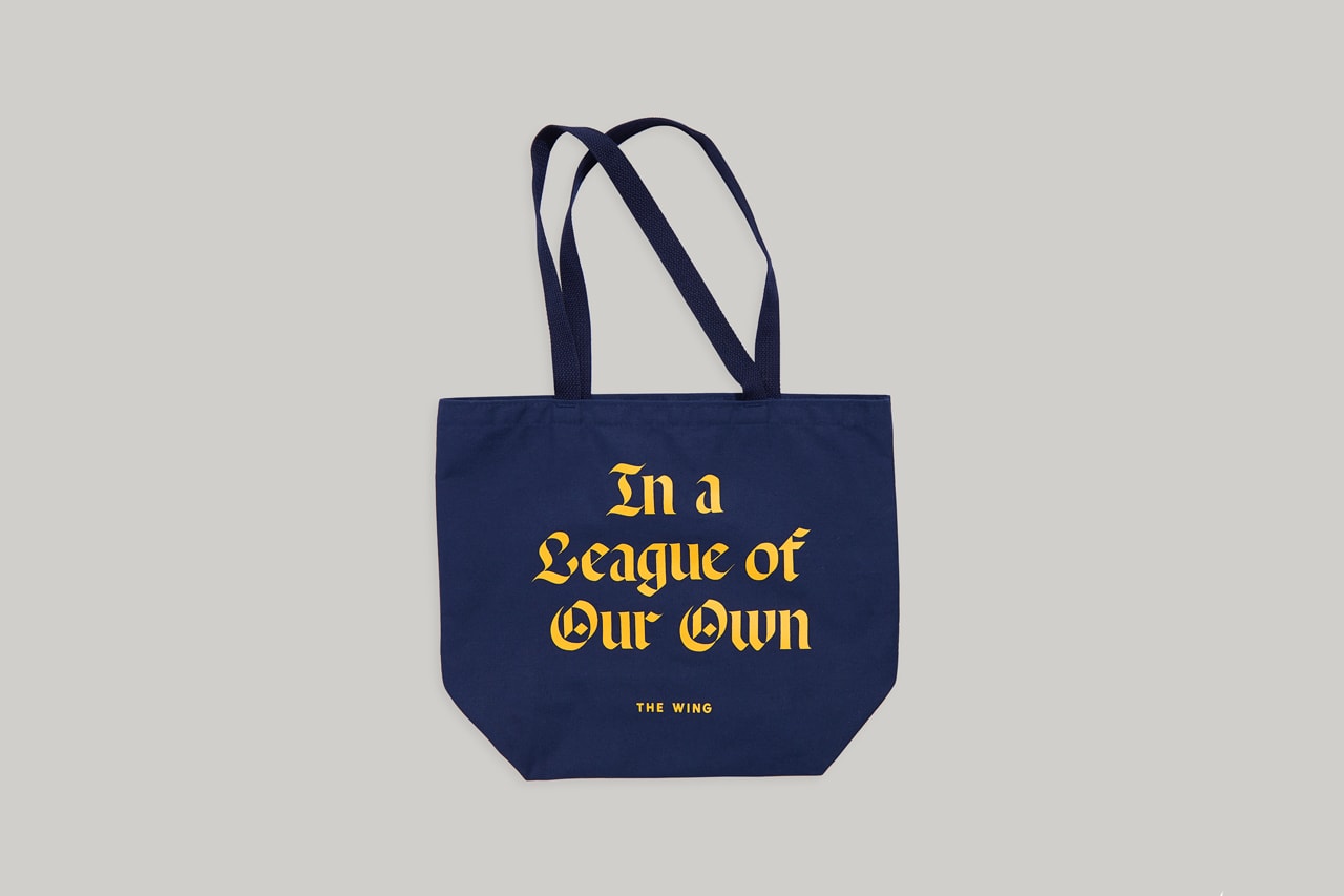 The Wing Fall 2018 In A League of Our Own Tote Blue Yellow