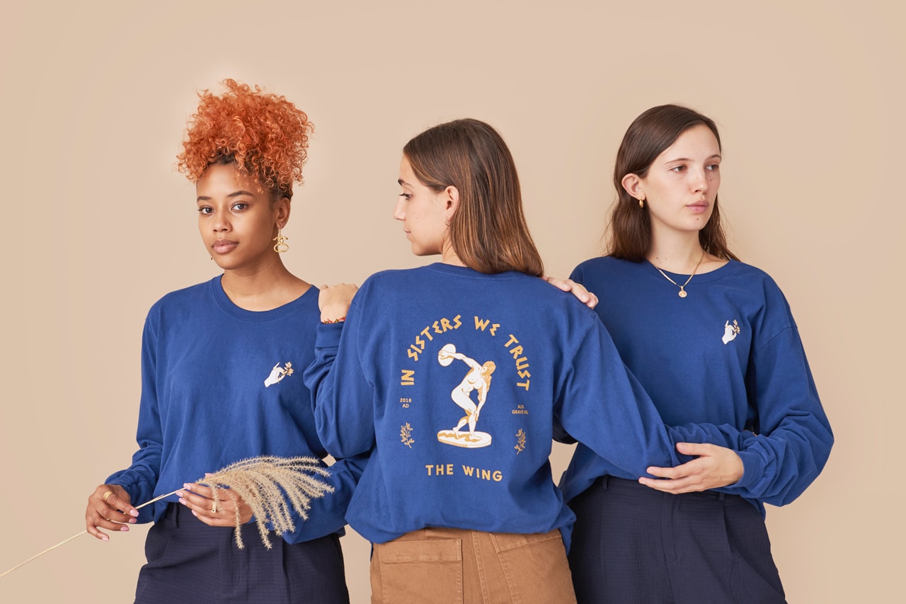 The Wing Fall 2018 In Sisters We Trust Long Sleeve Tee Blue