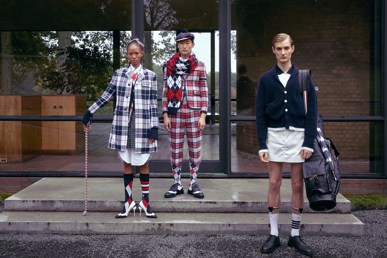 Thom Browne Golf Capsule Collection Plaid Jackets Shorts Blue White Red Cardigan Navy Bottoms White