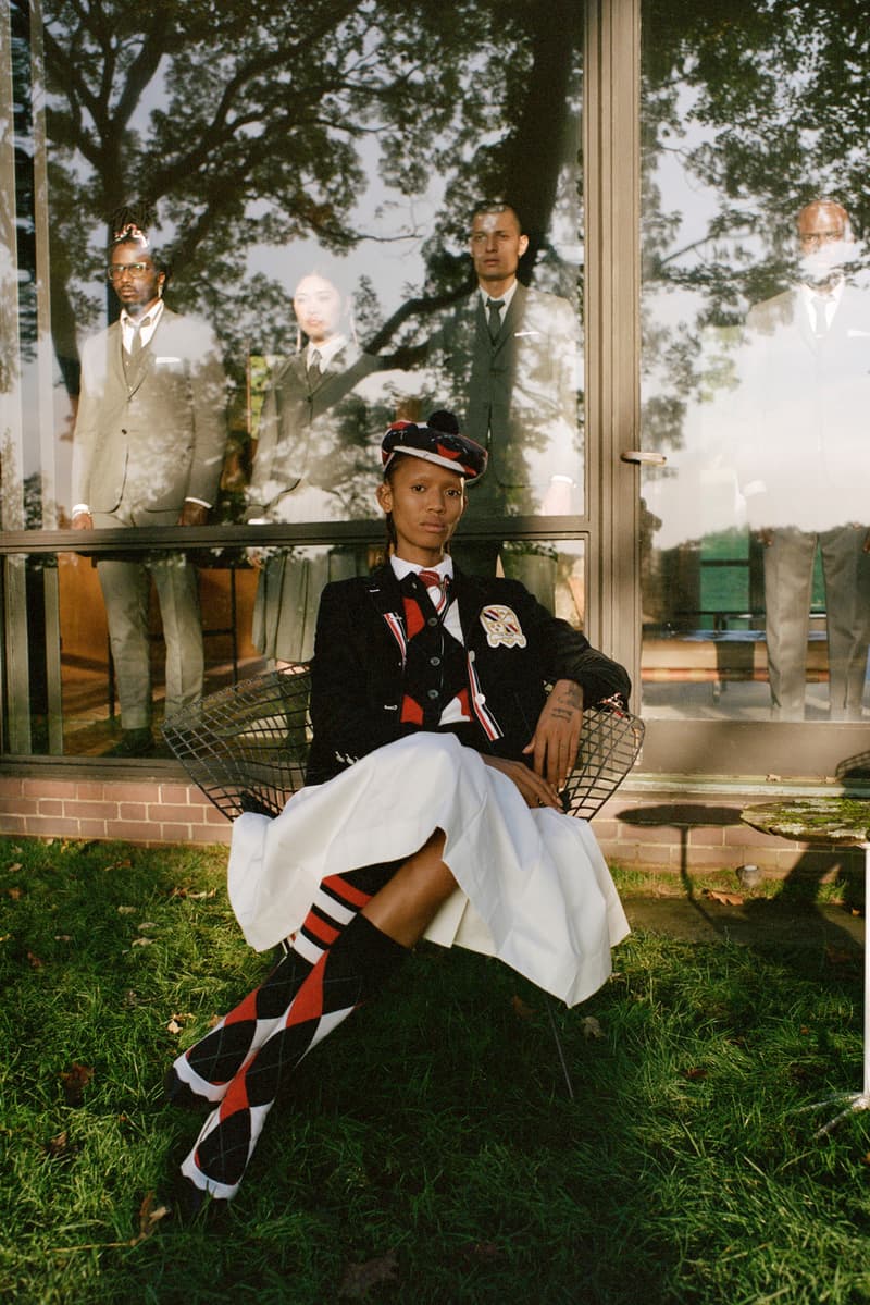 Thom Browne Golf Capsule Collection Cardigan Navy Skirt White
