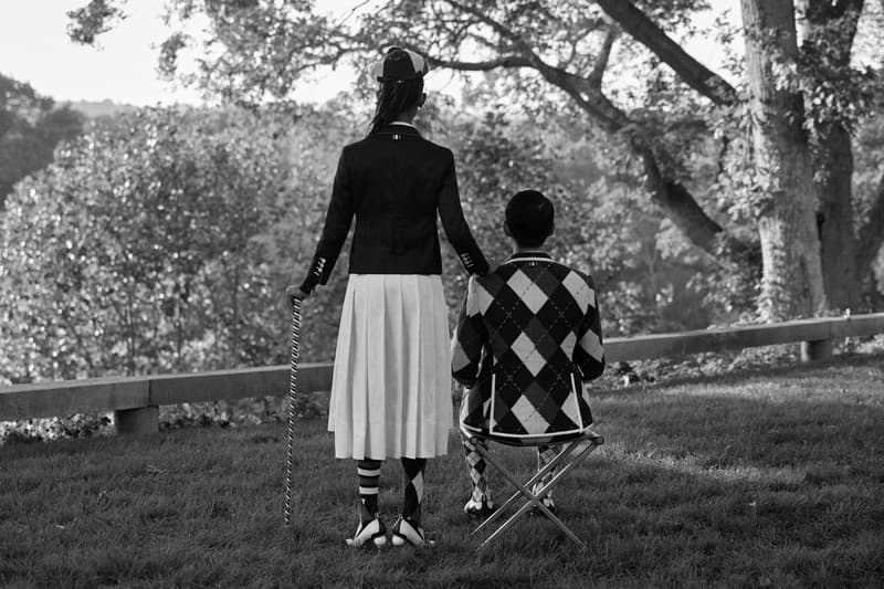 Thom Browne Golf Capsule Collection Cardigan Skirt White Checkered Blazer Navy