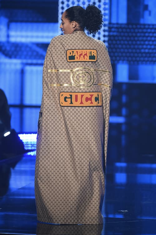 2018 American Music Awards Tracee Ellis Ross Dapper Dan for Gucci Cloak Brown