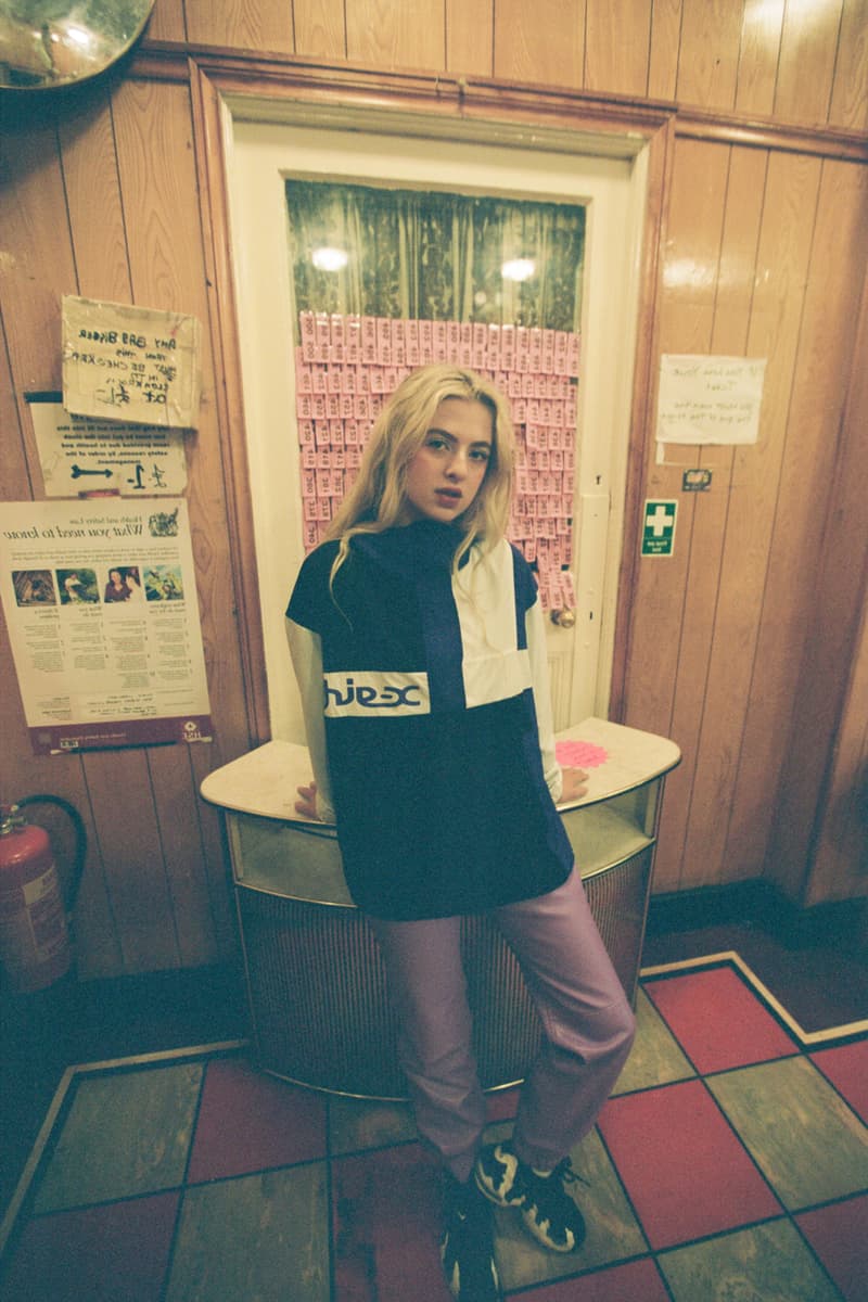 X-Girl Fall Winter 2018 Collection Anais Gallagher Campaign Jacket Black Pants Purple