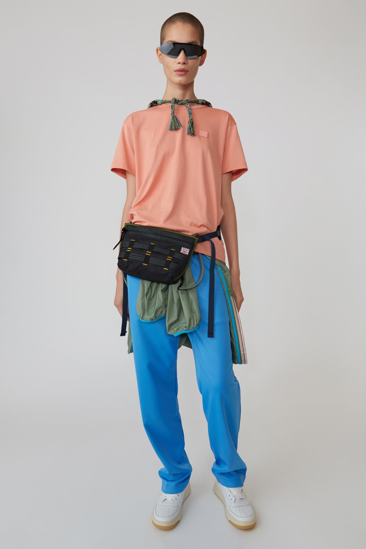 Acne Studios Spring/Summer 2019 Face Collection Shirt Orange Pants Blue