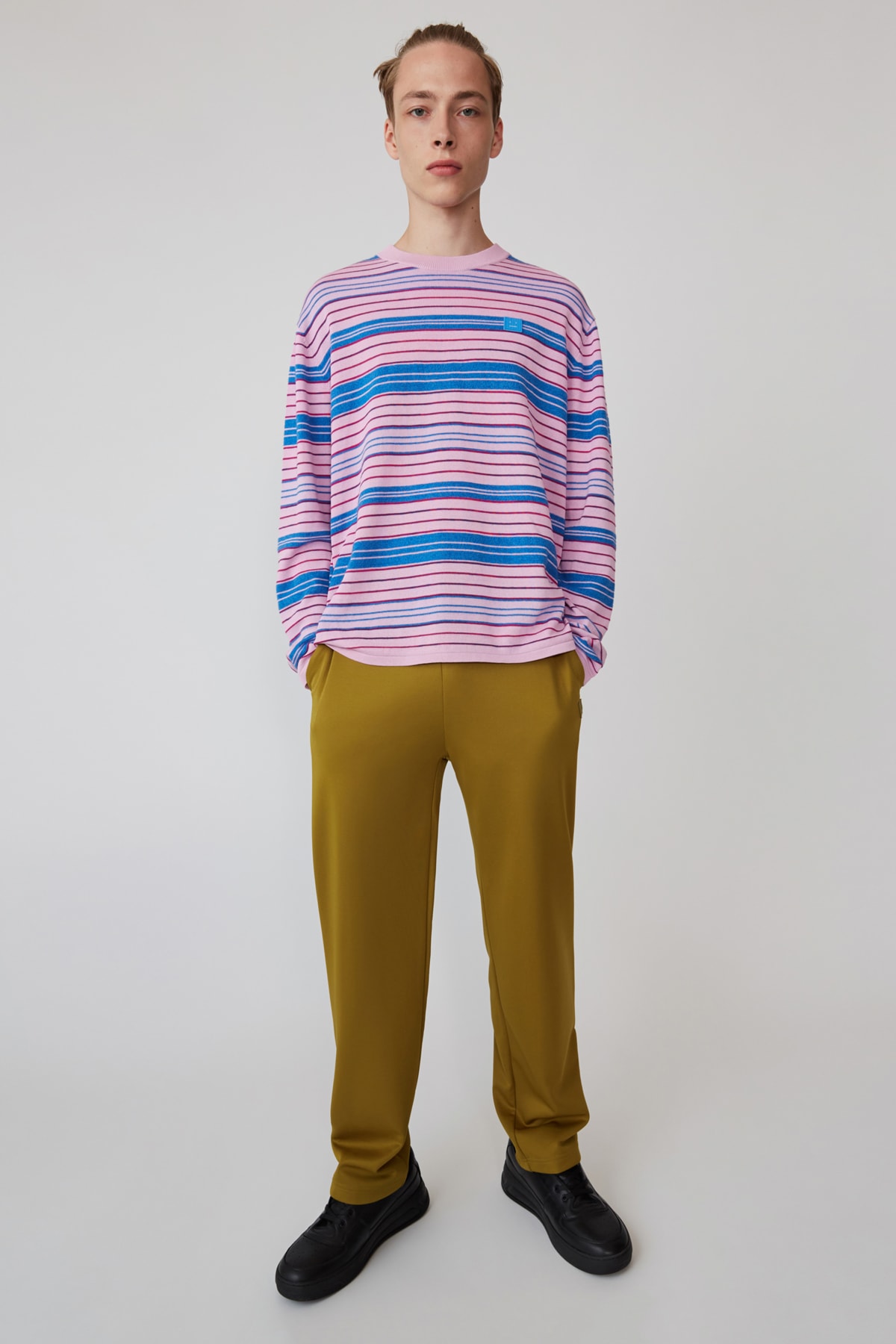 Acne Studios Spring/Summer 2019 Face Collection Striped Shirt Purple Pants Brown