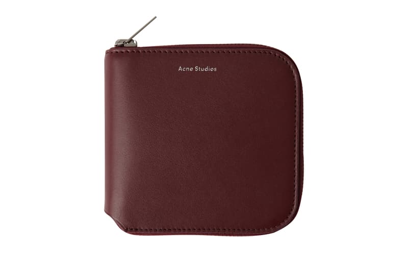 Acne Studios Zippered Wallet Maroon