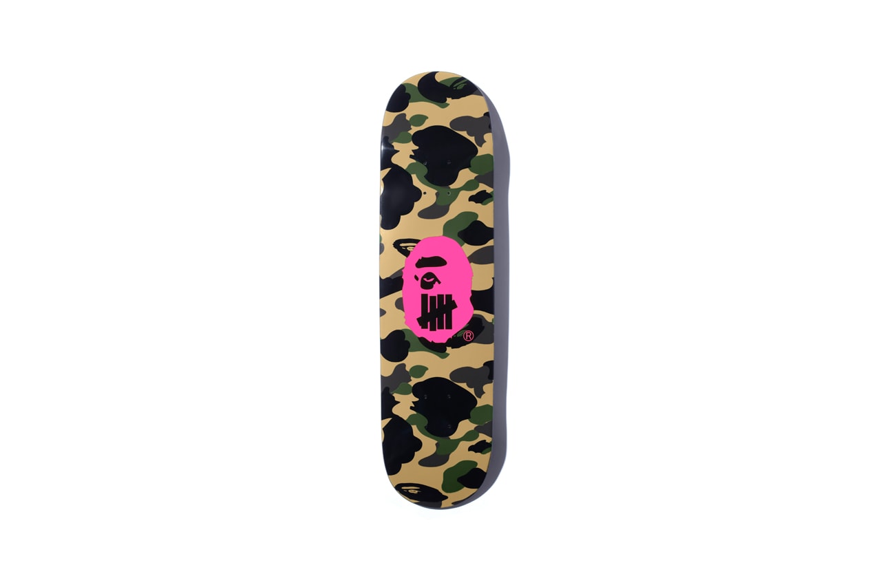 UNDEFEATED x BAPE Capsule Collection Skate Deck Pink Green Brown