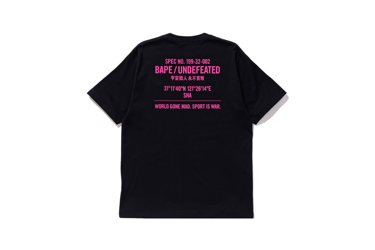 UNDEFEATED x BAPE Capsule Collection T-shirt Black