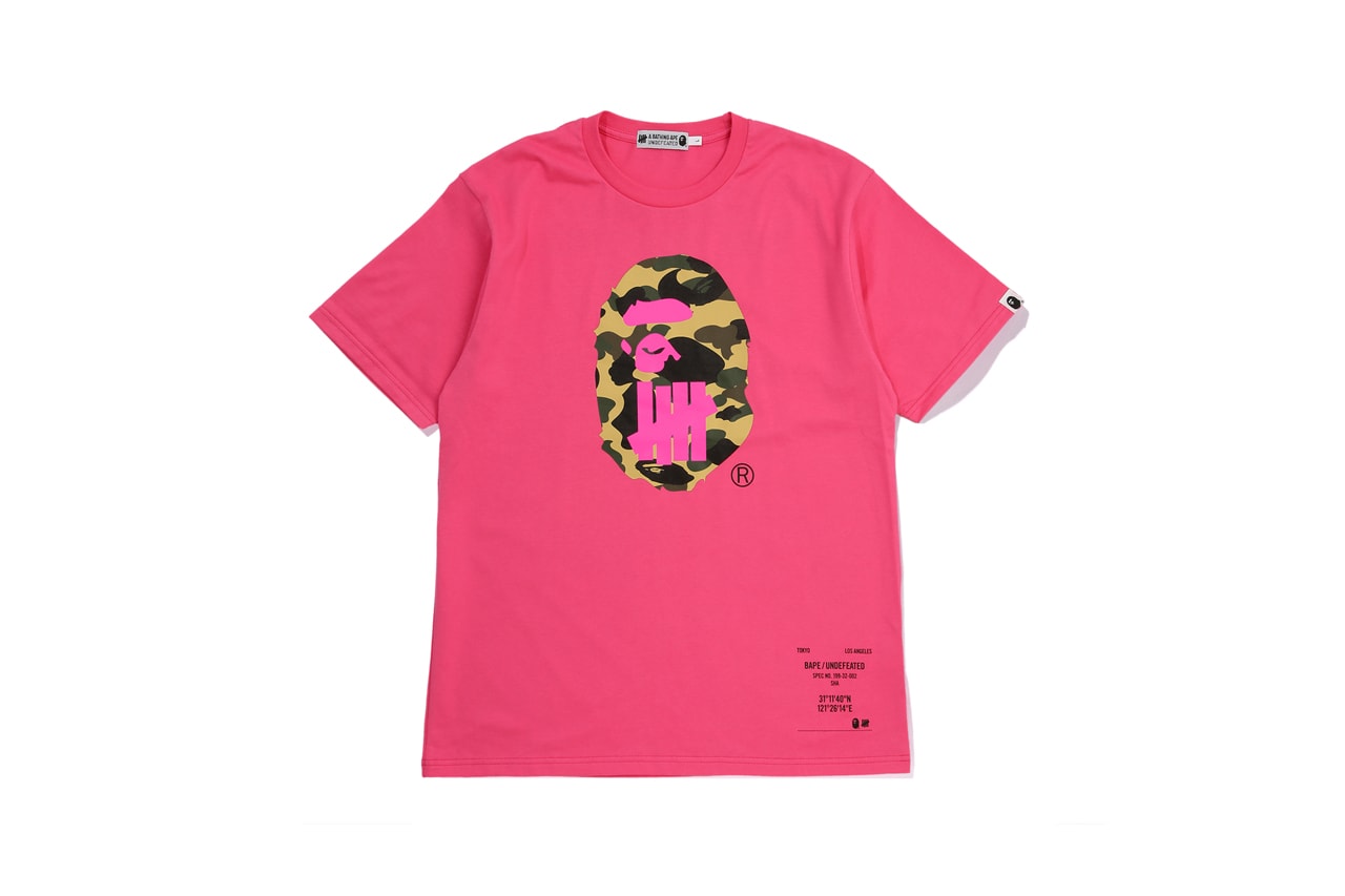 UNDEFEATED x BAPE Capsule Collection T-shirt Pink