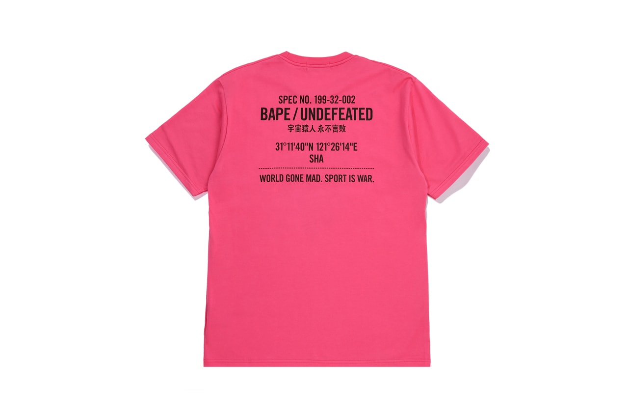 UNDEFEATED x BAPE Capsule Collection T-shirt Pink
