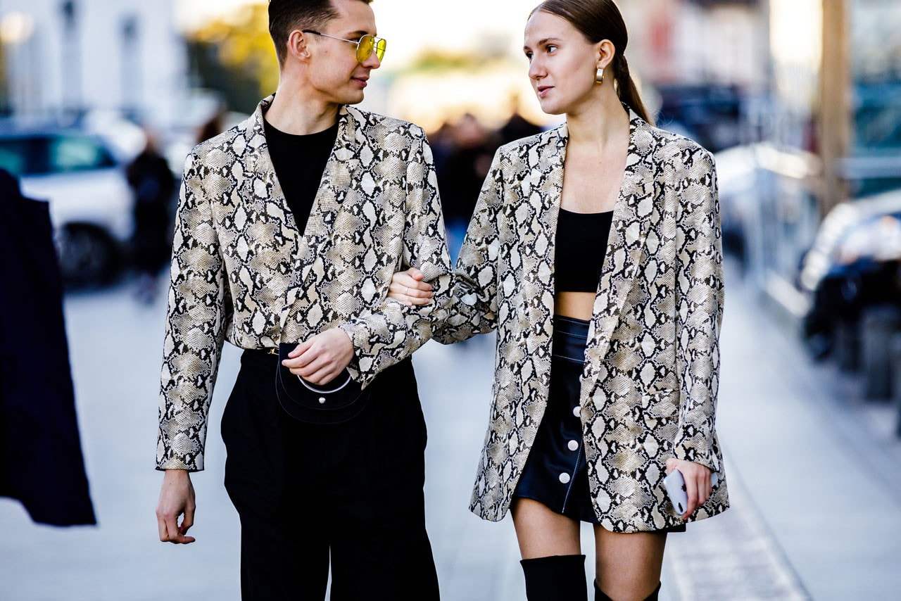 Moscow Fashion Week Street Style Spring Summer 2019 Snakeskin Jackets White Black