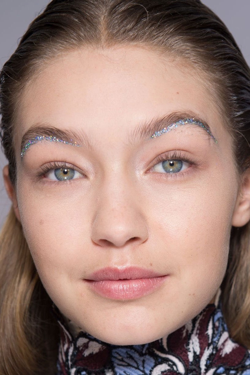 Gigi Hadid Glitter Eyebrows