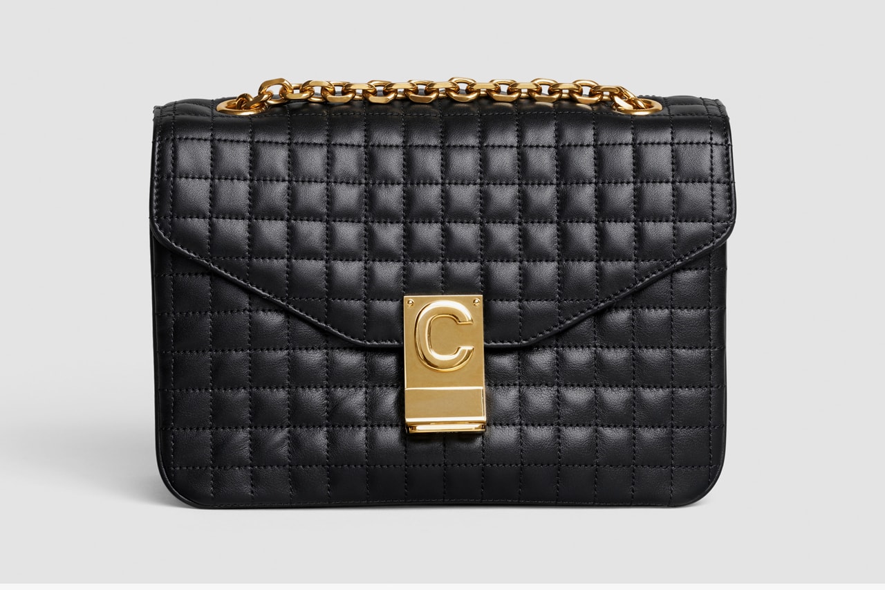Celine Monogram C Leather Handbag Black