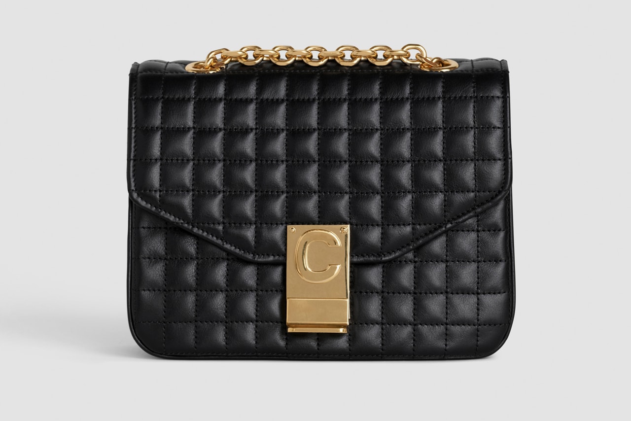 Celine Monogram C Leather Mini Patchwork Handbag Black
