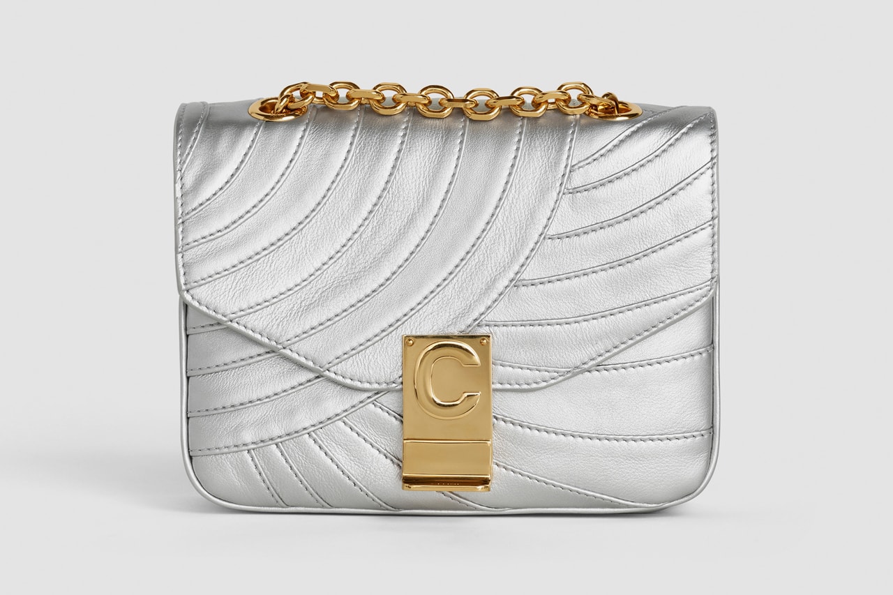 Celine Monogram C Leather Mini Handbag Silver