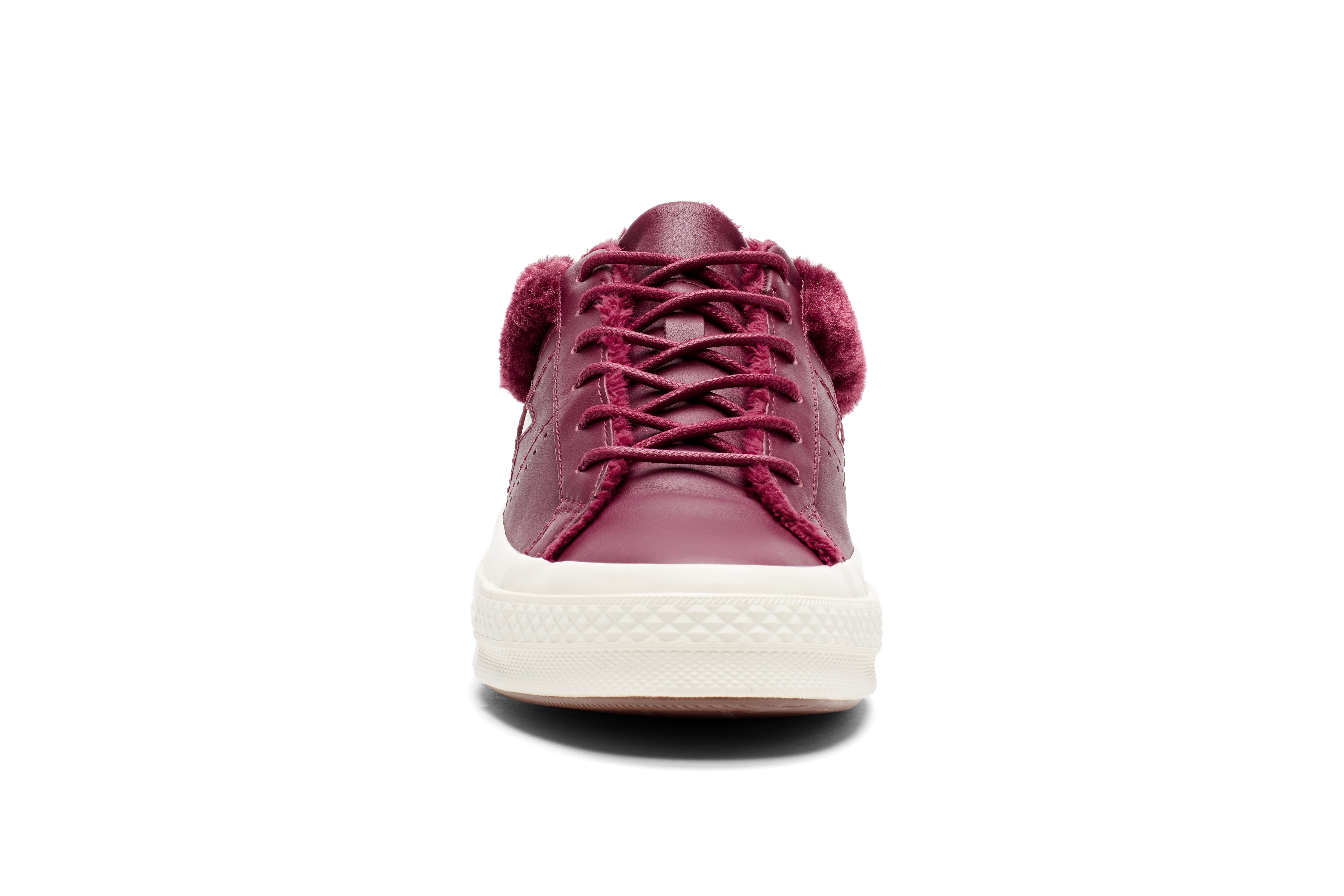 Converse One Star Fur-Lined Maroon and Black Sneaker Shoe 