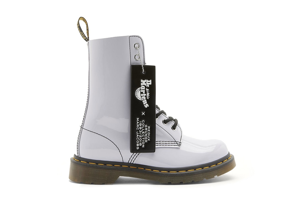 Marc Jacobs Dr. Martens Grunge Redux Boots Leather Beige Lavender Patent Black 1993
