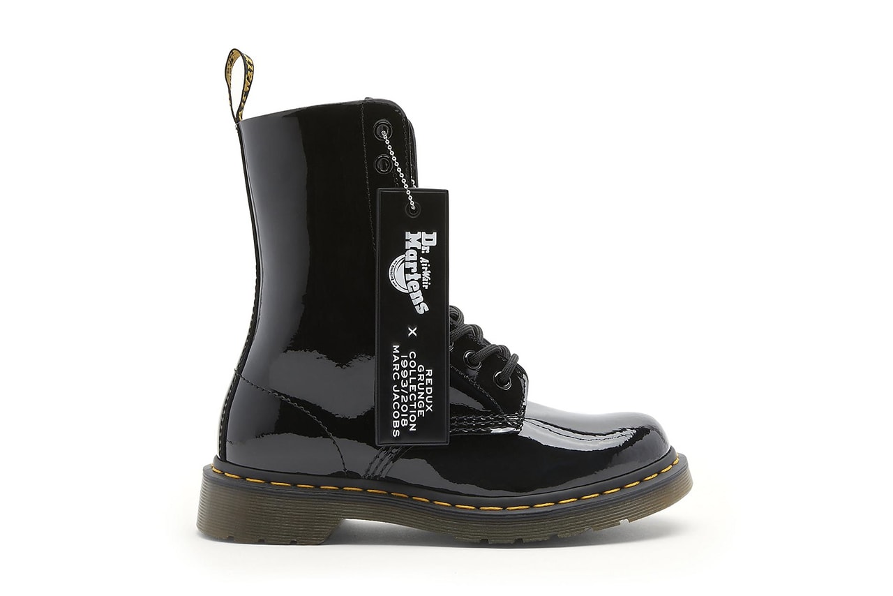 Marc Jacobs Dr. Martens Grunge Redux Boots Leather Beige Lavender Patent Black 1993