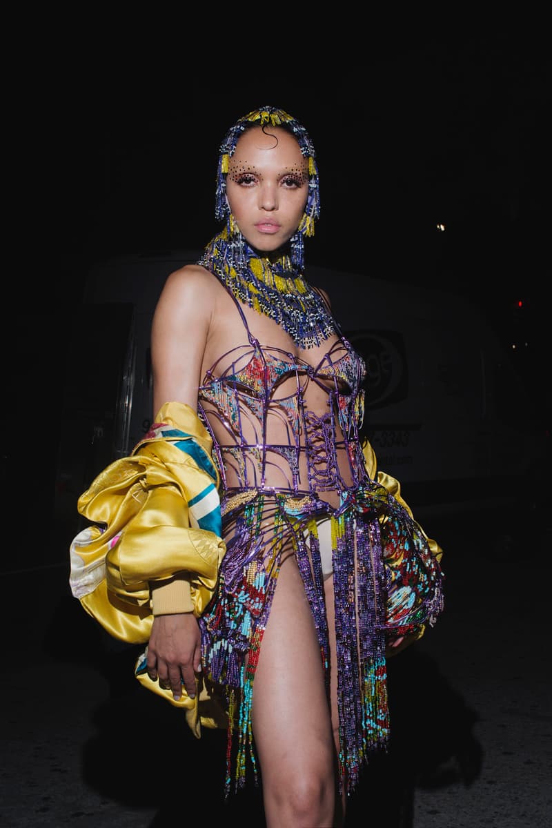 FKA Twigs AVANTgarden Issue 4 Beaded Top Purple Blue Jacket Yellow