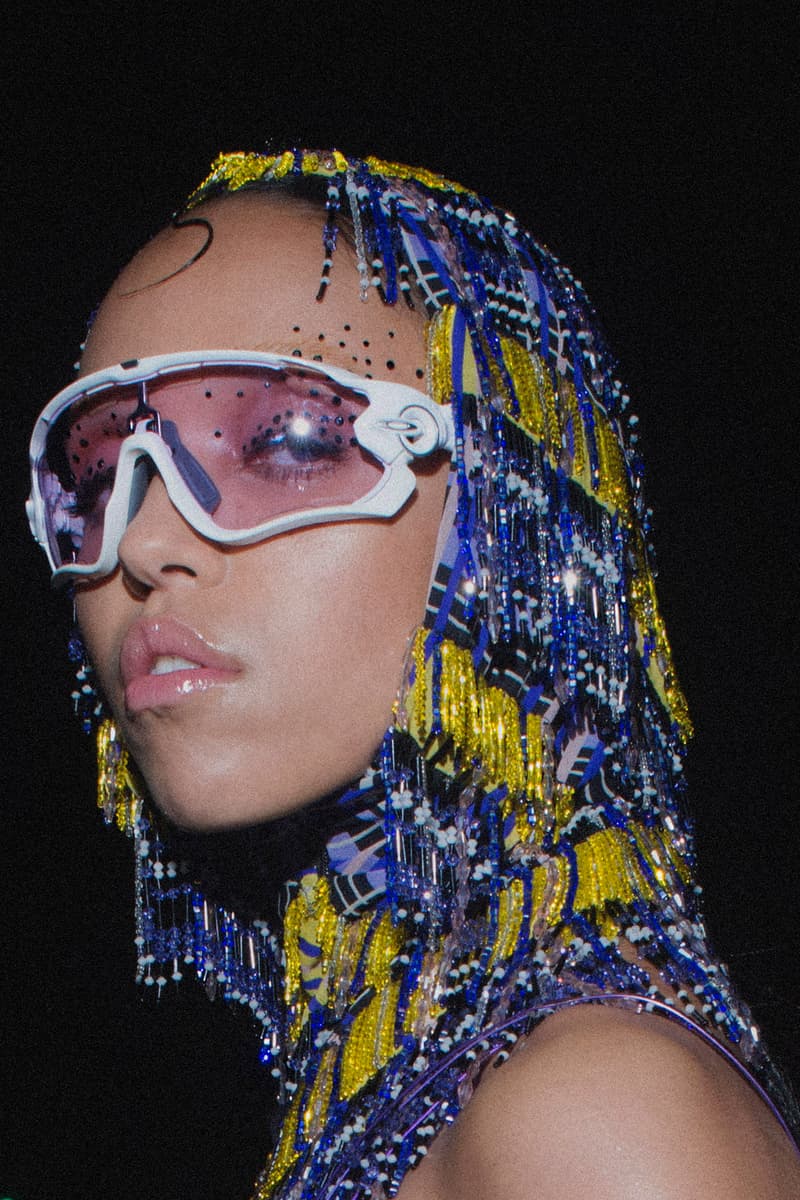 FKA Twigs AVANTgarden Issue 4 Beaded Hat Yellow Blue