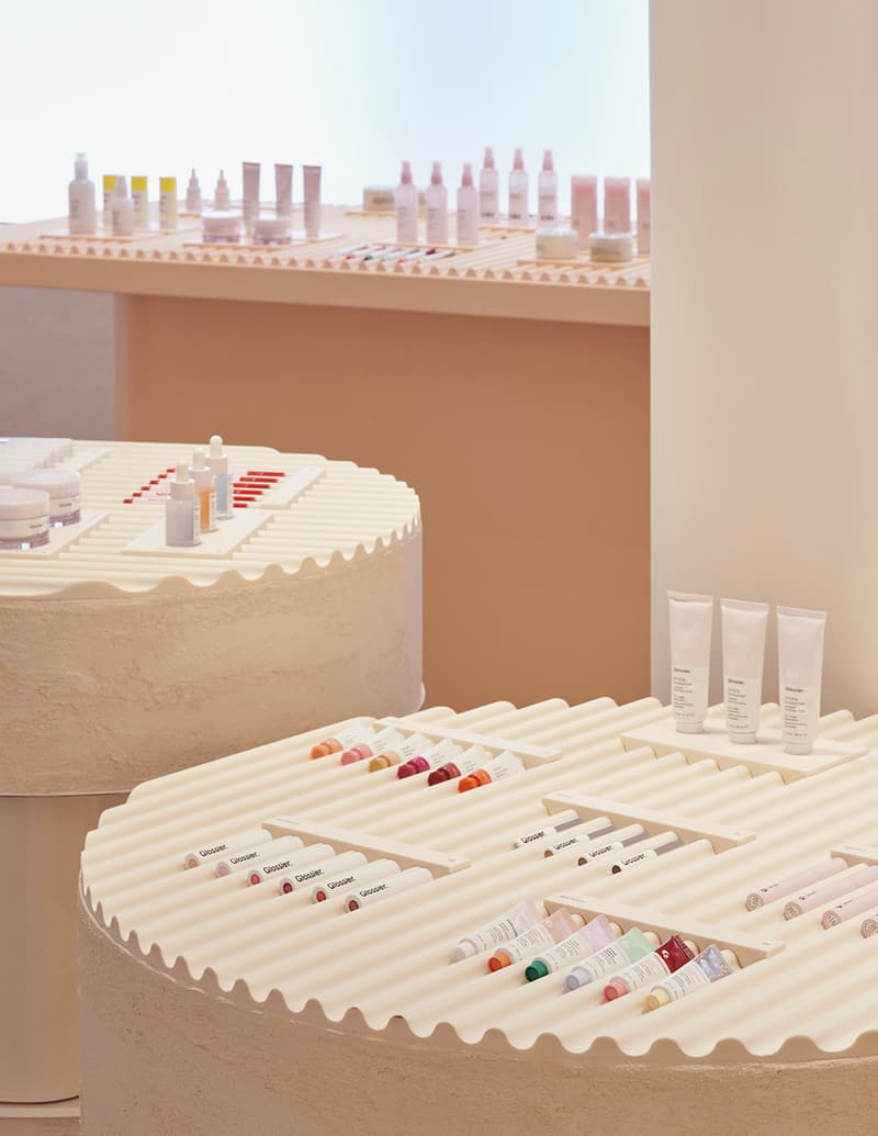 Glossier Flagship Store Shop Manhattan New York Emily Weiss 2018 November 8 123 Lafayette Street Makeup Skincare Beauty Cosmetics Pink