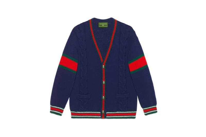 Gucci DIY Knitwear Unisex Wool Cardigan Blue