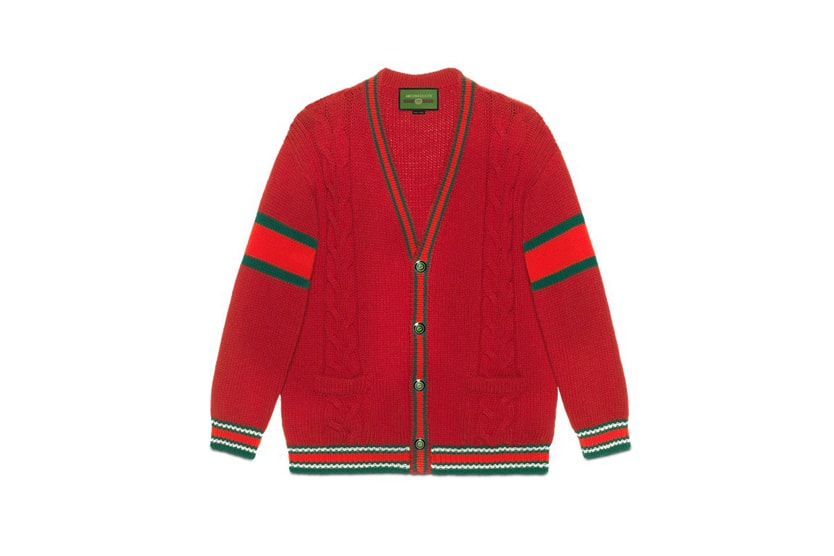 Gucci DIY Knitwear Unisex Wool Cardigan Red