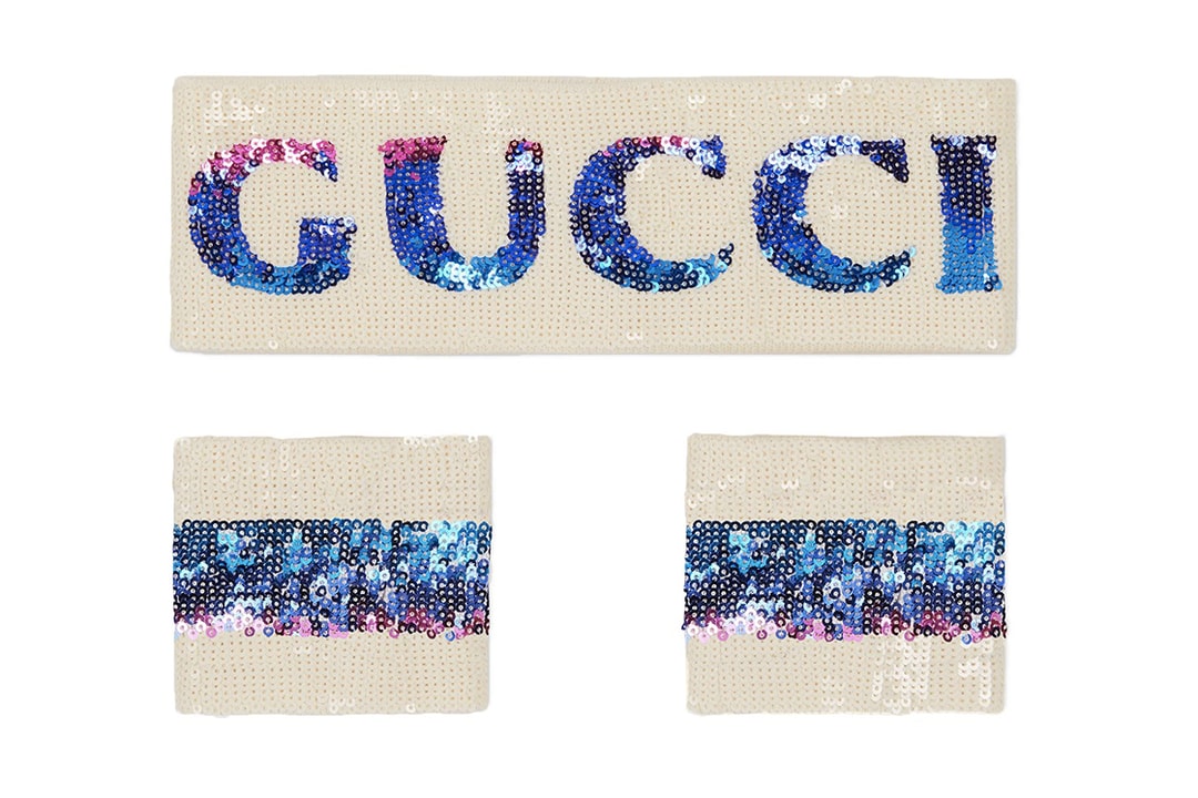 Gucci Sequin Logo Headband & Wrist Cuff Set