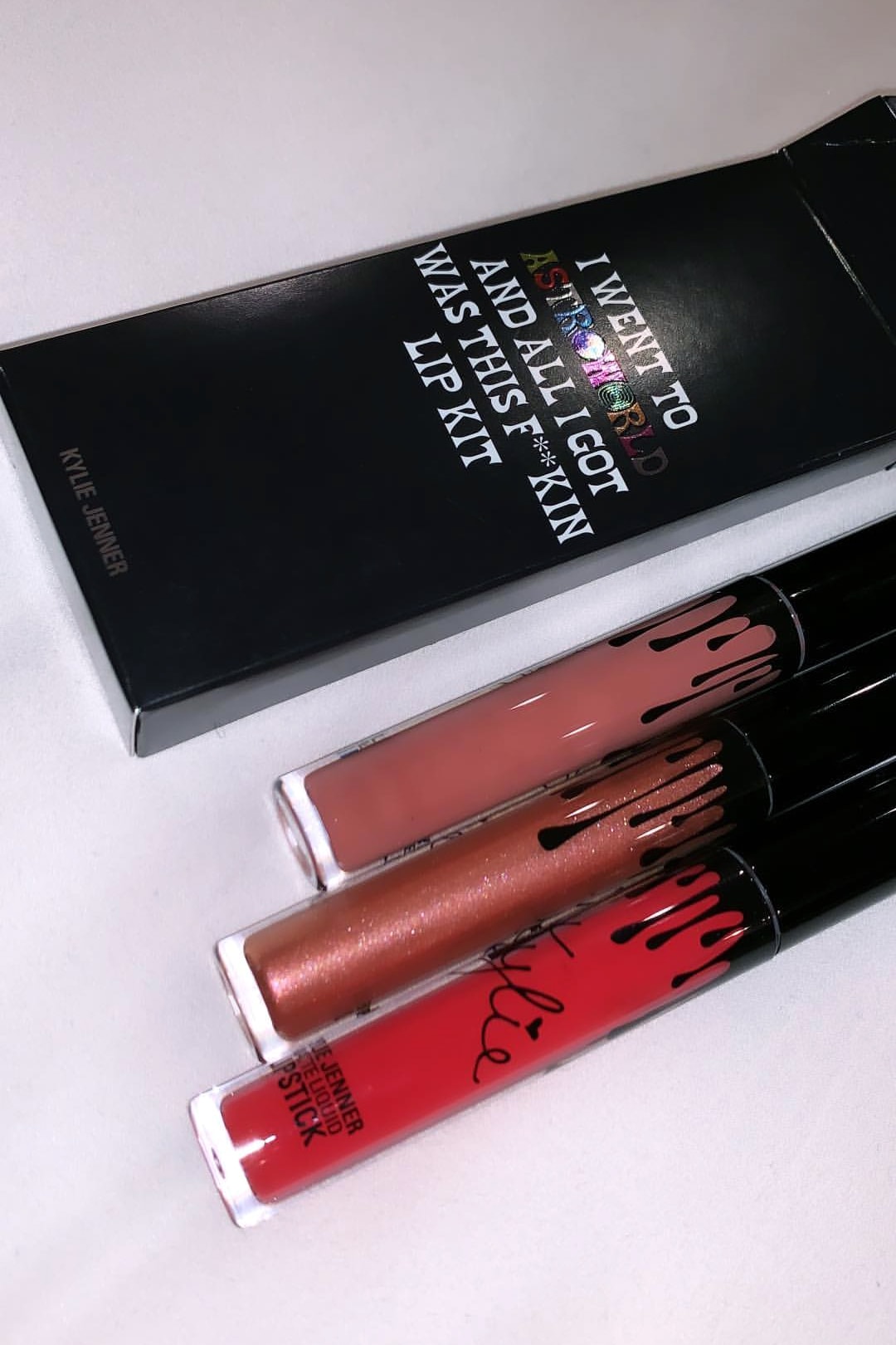 Kylie Cosmetics Drops New Travis Scott "Astroworld" Lip Kit Merch Exclusive Makeup Beauty Merchandise Tour 