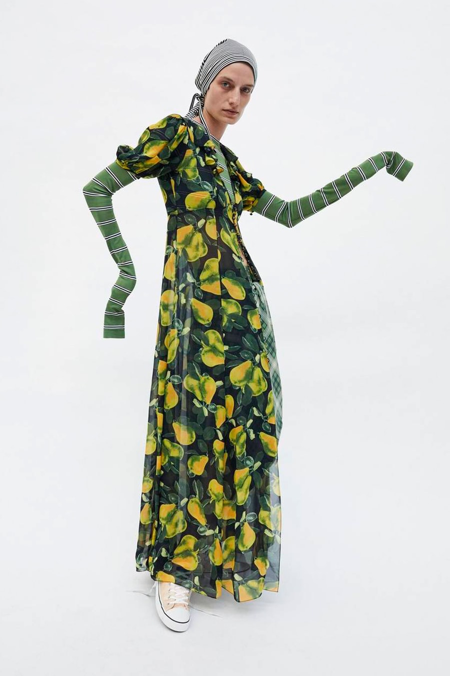 Marc Jacobs Resort 2019 Redux Collection Printed Button Down Dress Green Yellow