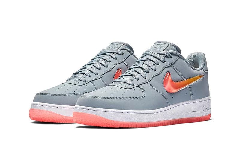 Nike Air Force 1 Jewel Gradient Ombré Swoosh Obsidian Mist Sneakers Trainerse