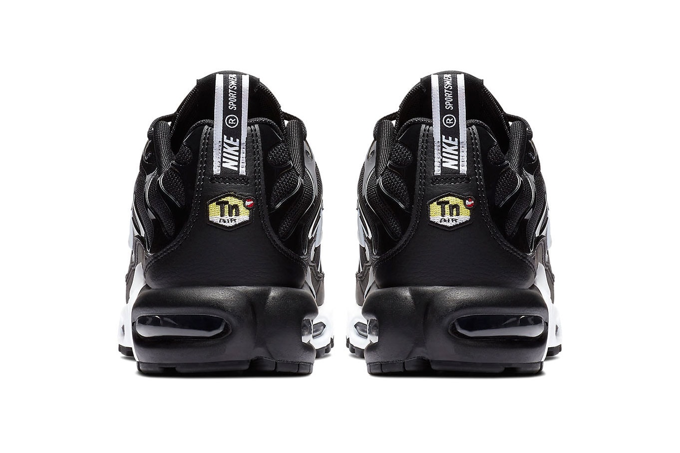 Nike Air Max Plus “Overbranding” Series Double Swoosh Black White Sneaker Shoe 
