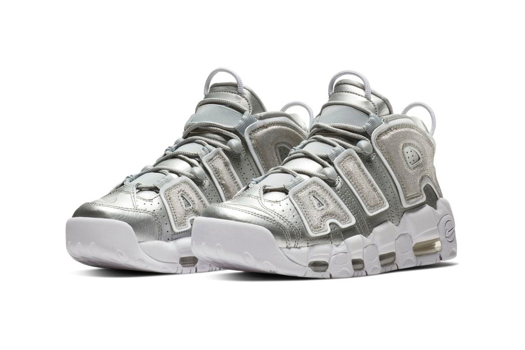 Nike Air More Uptempo Metallic Silver Glitter Women's Sneaker