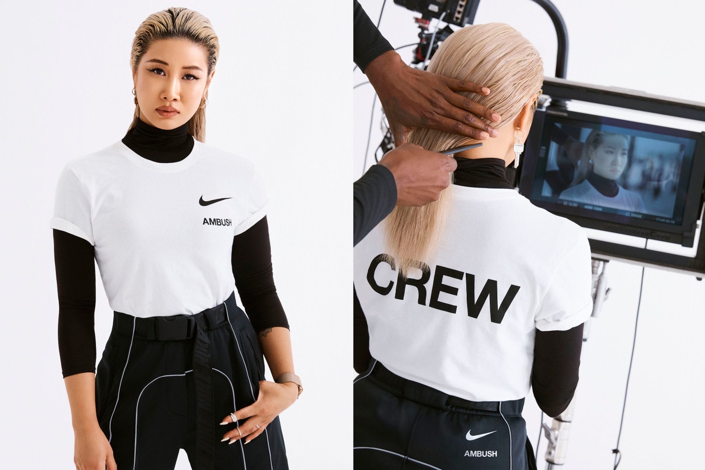 Yoon Ahn Ambush Nike T-shirt Swoosh Logo T-Shirt Crew White