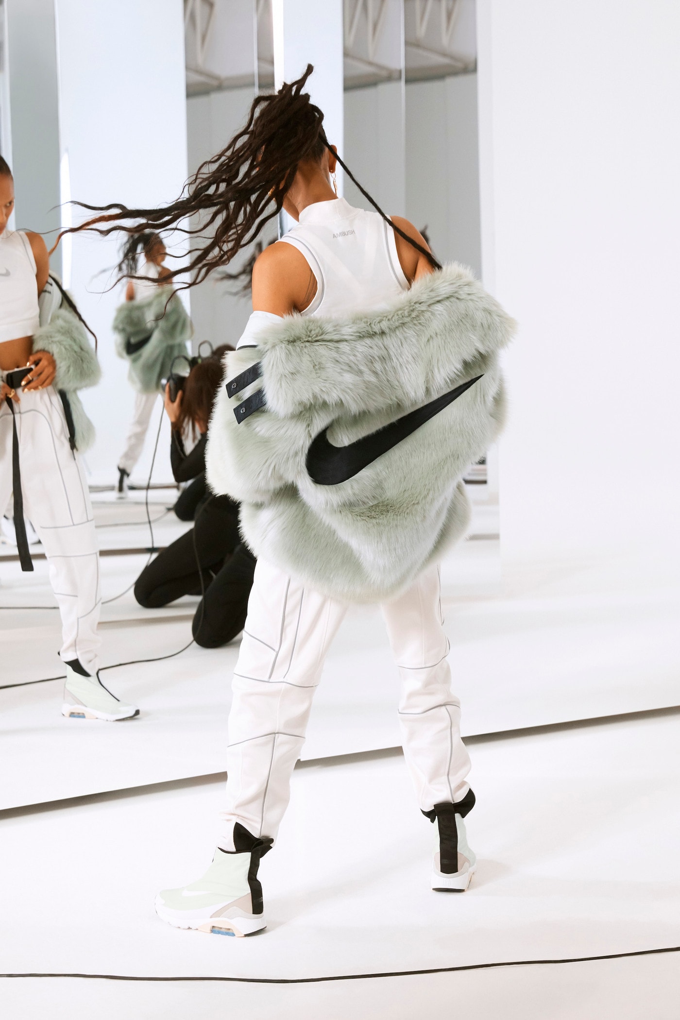Ambush Nike Yoon Ahn Collaboration Logo Swoosh Adesuwa green fur jacket Air Max 180