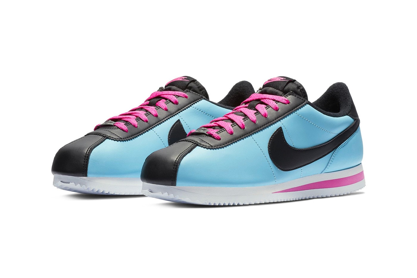 Nike Cortez Blue Gale/Laser Fuchsia White/Black Sneaker Blue Pink Shoe Footwear Fall Winter Trainer Crep