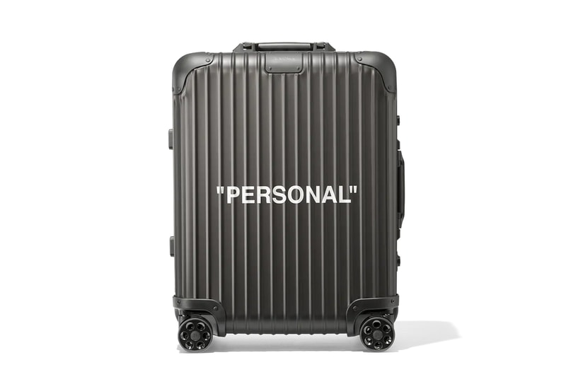 Off-White x RIMOWA Personal Belongings Suitcase Virgil Abloh Black Industrial Strap Travel Case Bag Design Collaboration