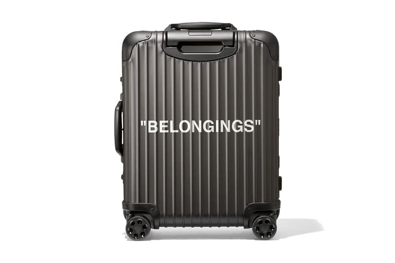 Off-White x RIMOWA Personal Belongings Suitcase Virgil Abloh Black Industrial Strap Travel Case Bag Design Collaboration