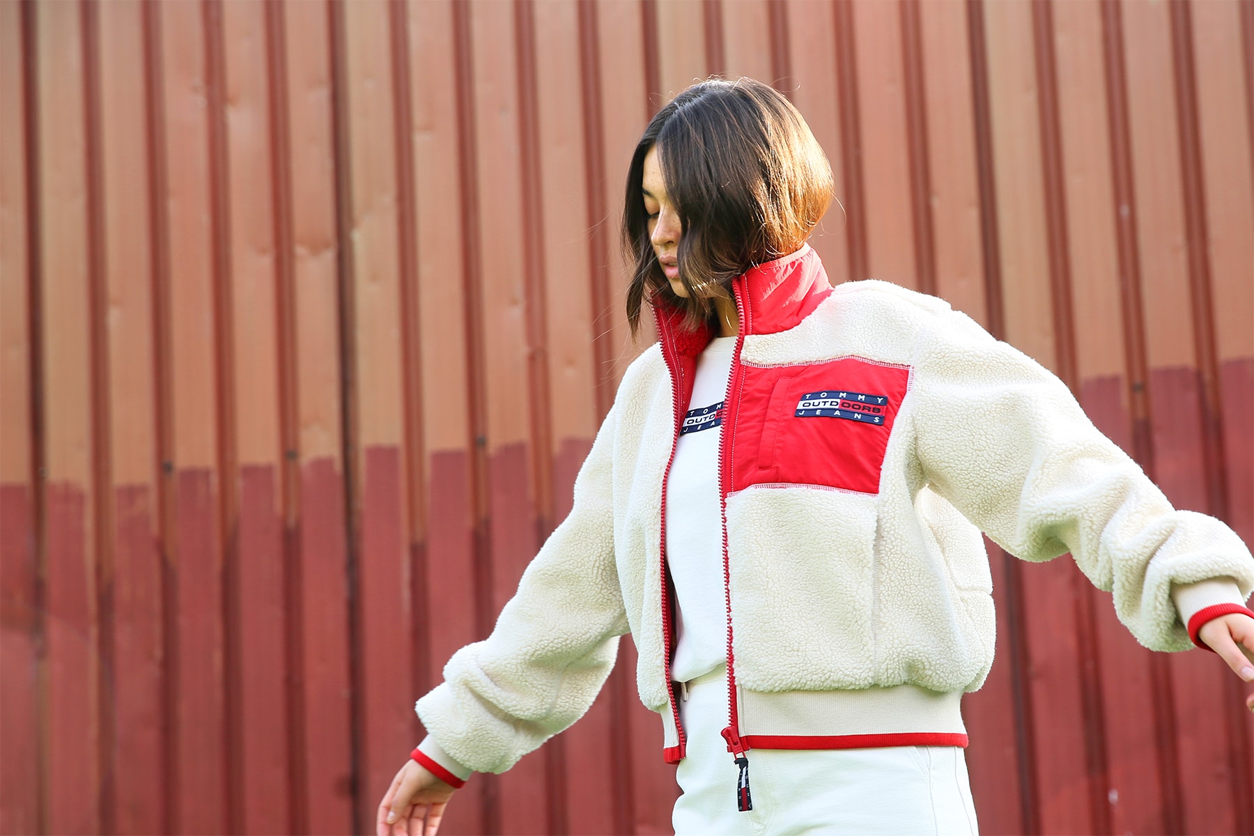 pam pam london tommy jeans vintage inspired editorial 90s puffer jackets sherpa fleece