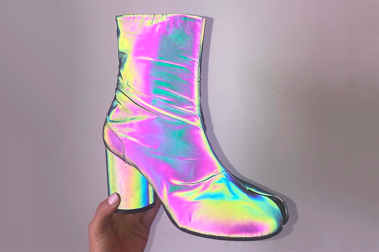 Maison Margiela Reflective Tabi Ankle Boots Iridescent Holographic Fall Winter 2018