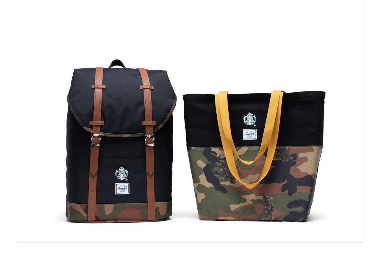 Herschel Supply Starbucks Winter Collaboration Tumblr Backpack Bag Camo Print Fashion Christmas Starbucks China