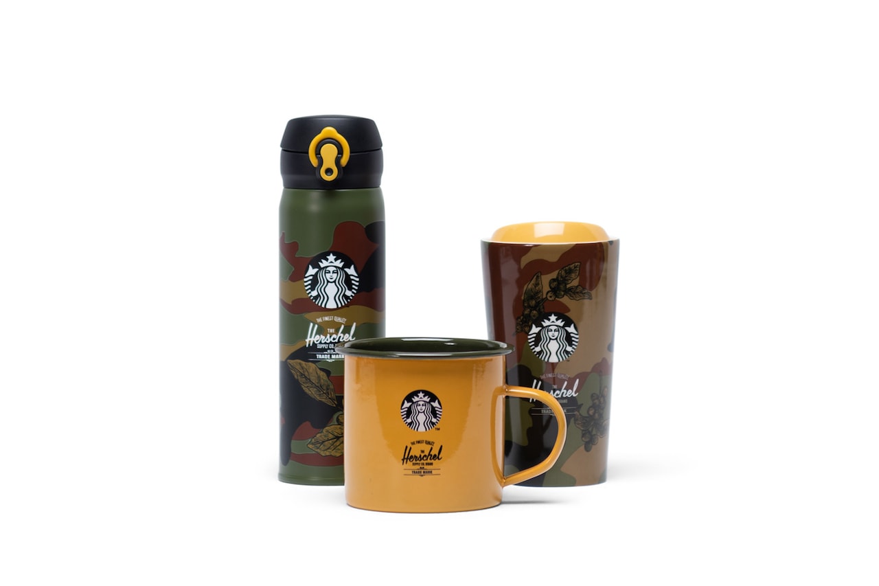 Herschel Supply Starbucks Winter Collaboration Tumblr Backpack Bag Camo Print Fashion Christmas Starbucks China