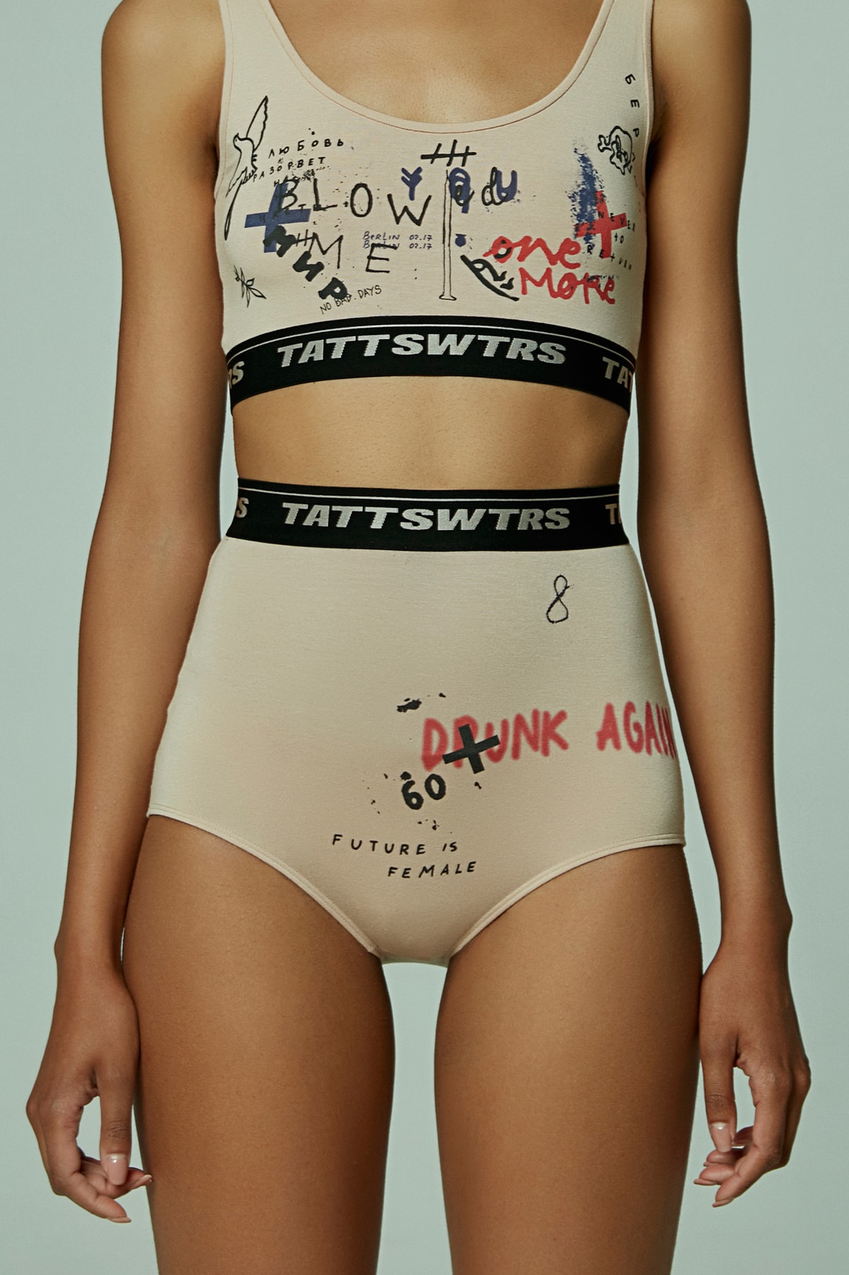 TATTOOSWEATERS Fall Winter 2018 Collection Lookbook Top High Waisted Briefs Tan