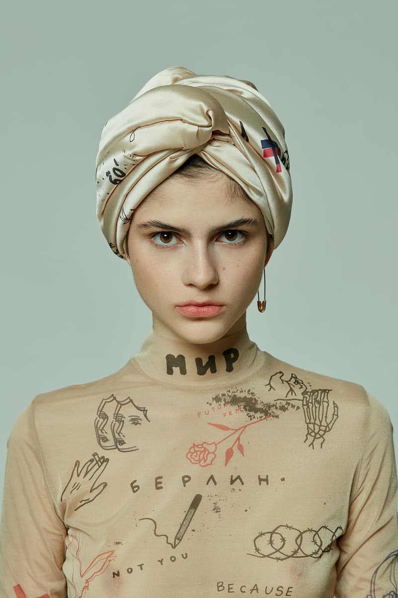 TATTOOSWEATERS Fall Winter 2018 Collection Lookbook Mesh Corset Turban Tan