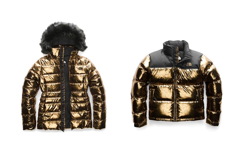 north face gold puffer