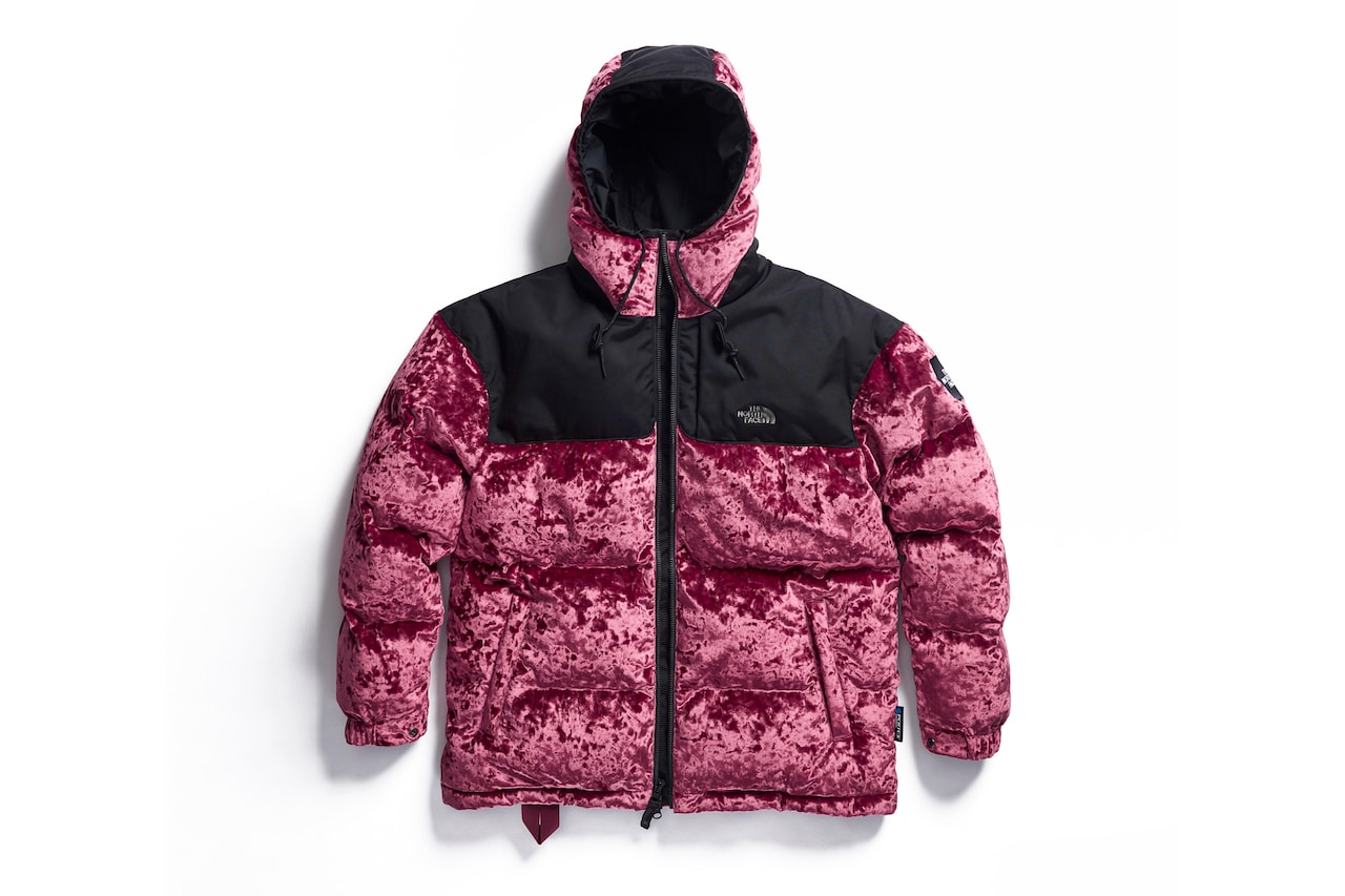 The North Face Black Series Velvet Collection Jacket Puffer Down Outerwear Satin Pink Red Blue White Black Grey Pants